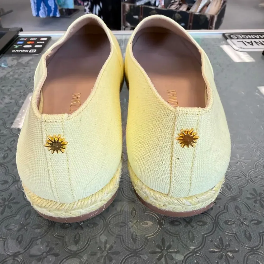 Stuart Weitzman Yellow Canvas Espadrille Size 9.5